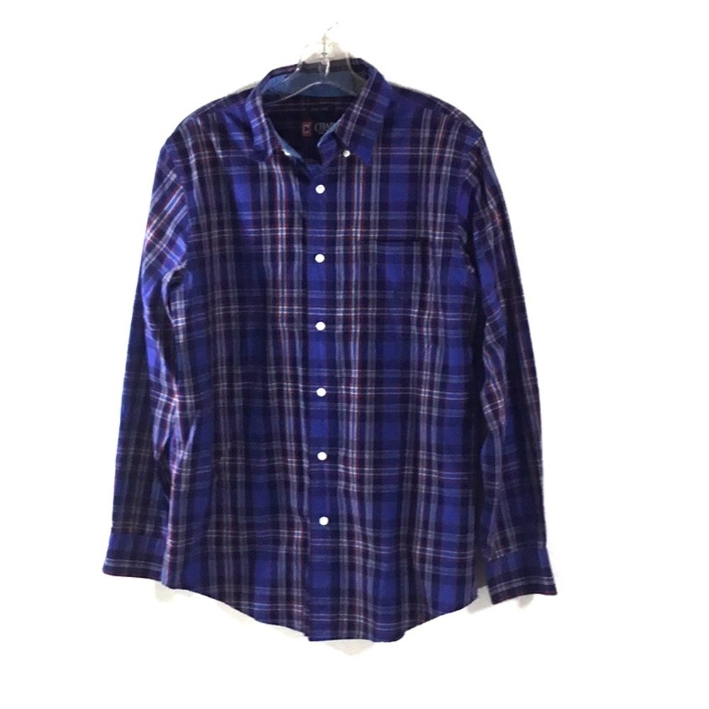 Chaps Men’s Plaid Easy Care Buttoned Down Shirt M